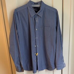 American Eagle Outfitters Blue Striped Button Down Shirt